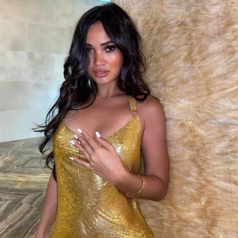 Metallic Mesh Cowl Neck Halter Backless Mini Dress