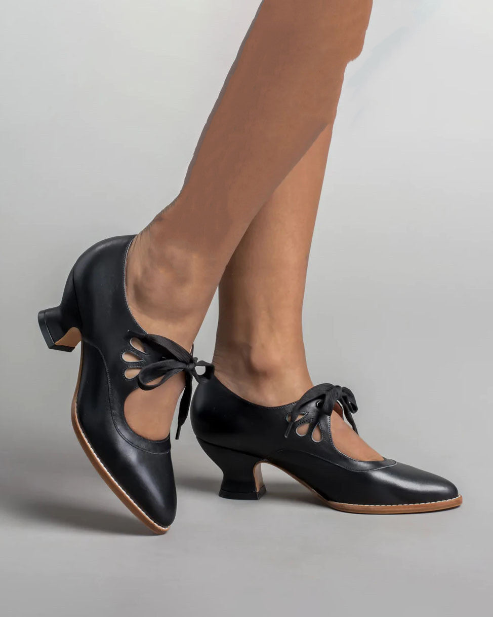 Mary Jane Hollow High Heel Lace-Up Sandals