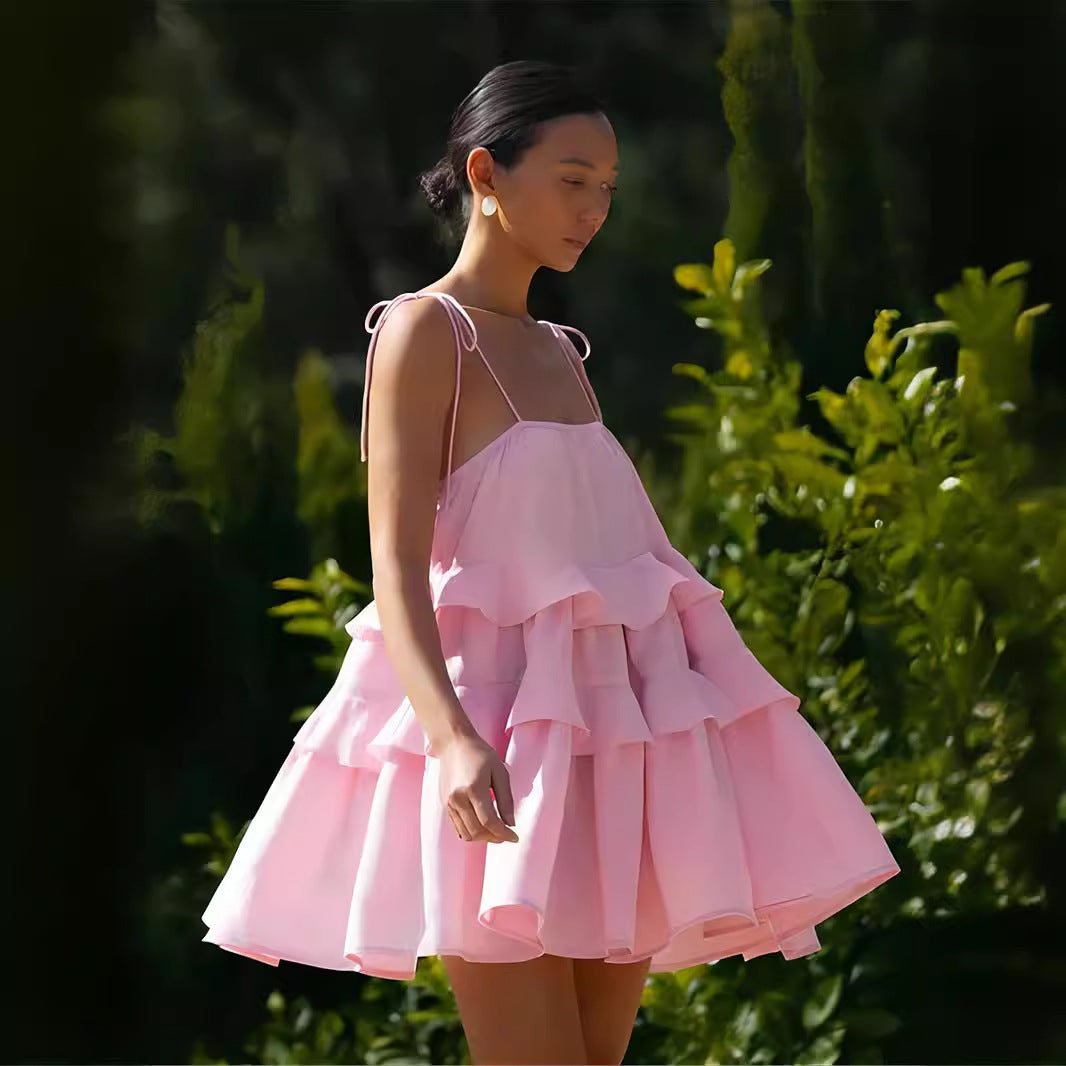Spaghetti Strap Tiered Ruffle Mini Dress 3