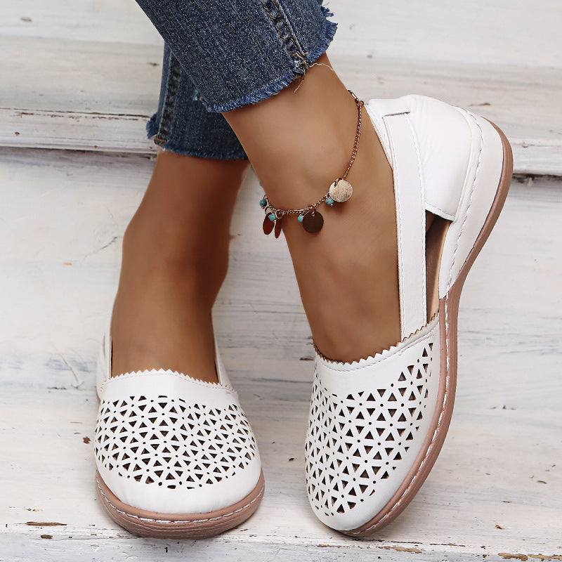 Round Toe Wedge Hole Sandals