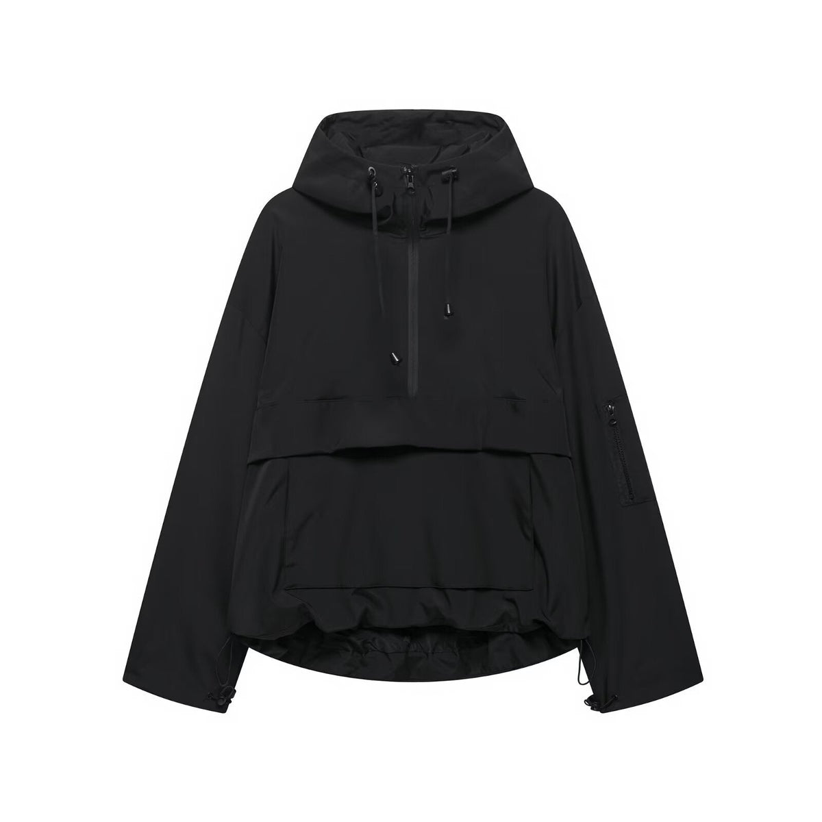 Hooded Half Zip Kangaroo Pocket Anorak Jacket 4