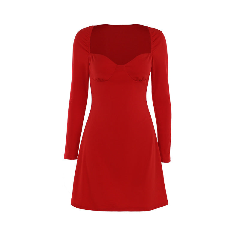 Sweetheart Neck Long Sleeve Bustier Bodycon Mini Dress 3