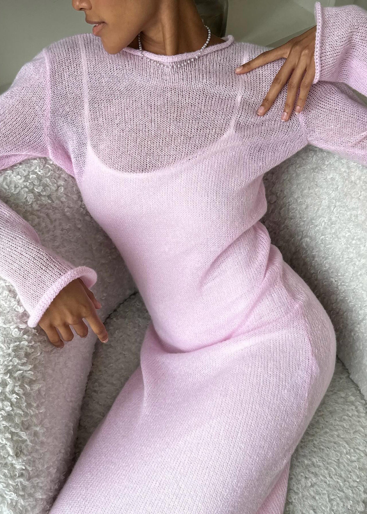 Sheer Knit LayeRed Maxi Dress 2