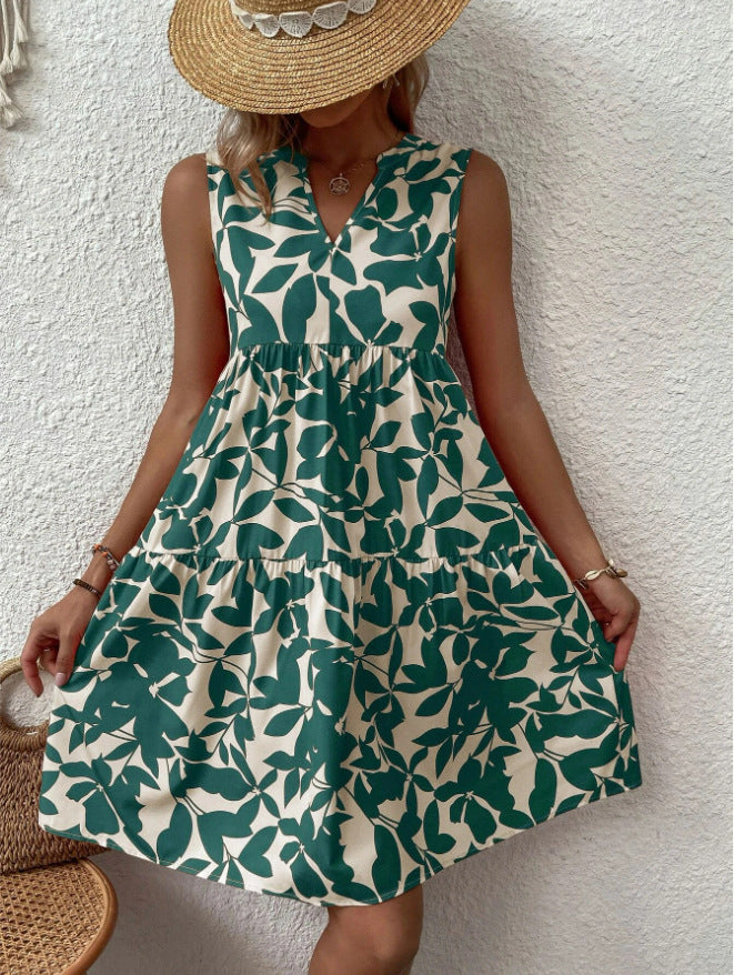 Julieta Effortless Women's a Line Sleeveless Summer Dress with V Neck Design Chic Silhouette Collection