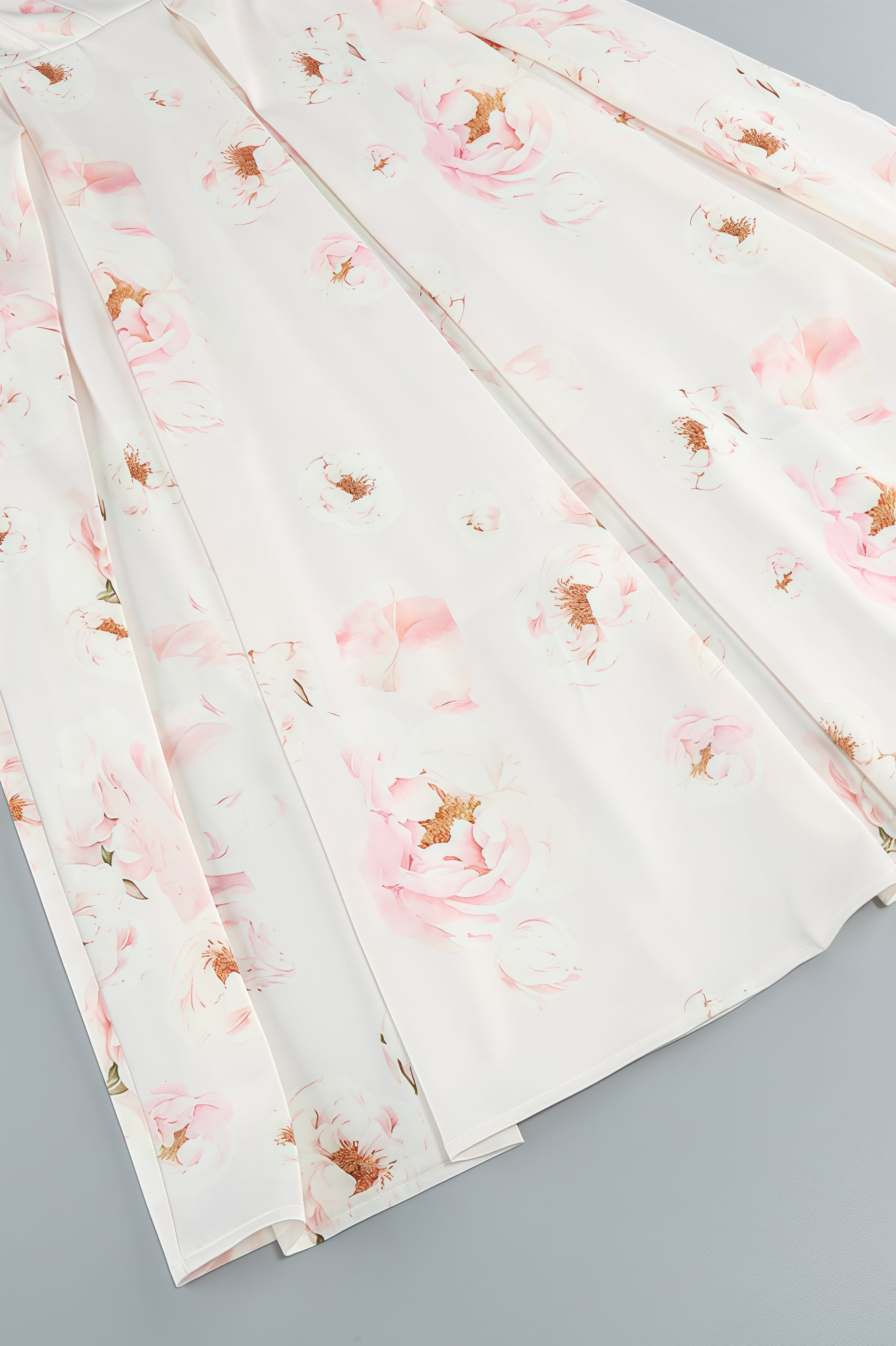 Floral Print Strapless Fit and Flare Midi Dress
