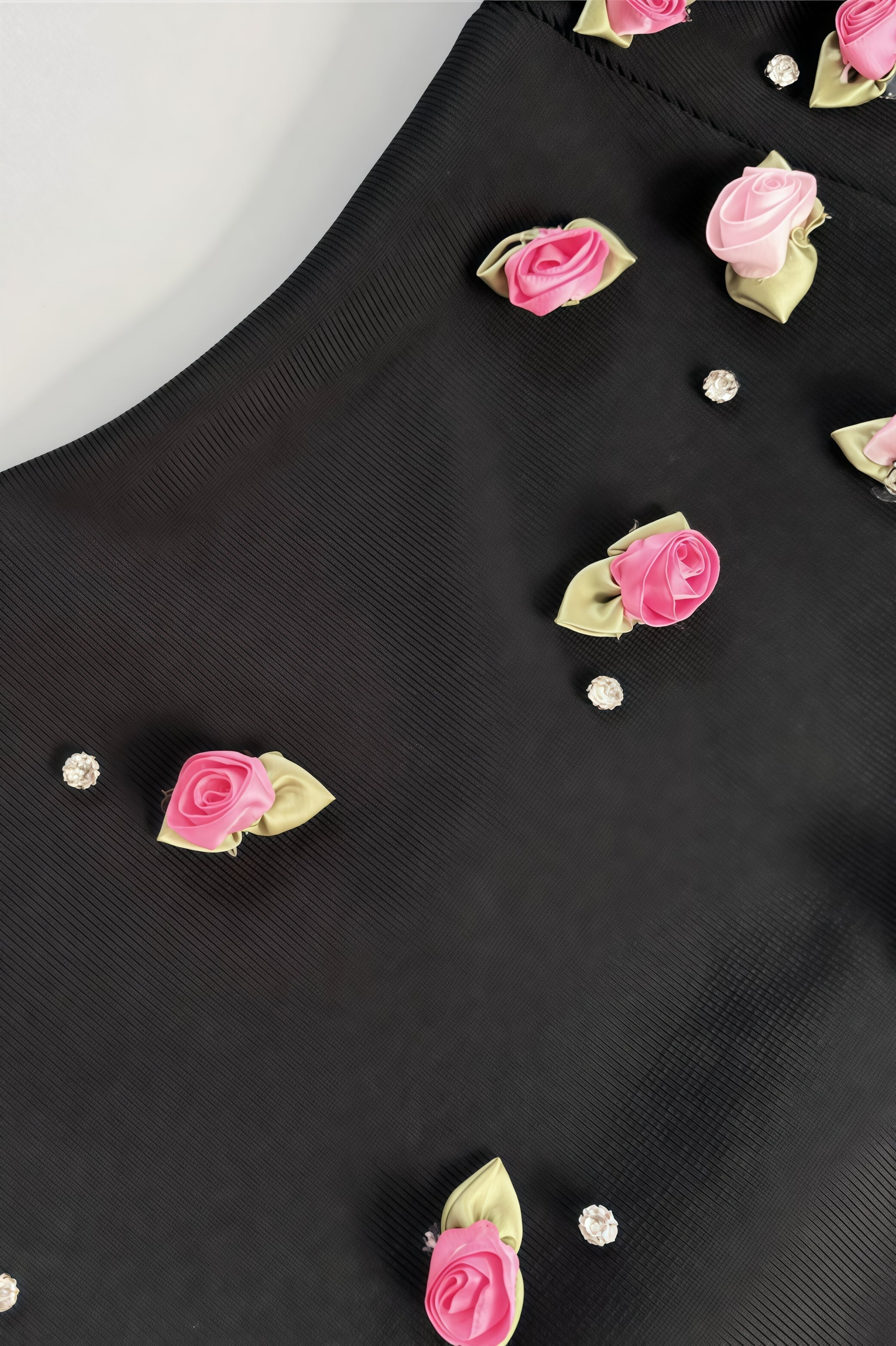 Sweetheart Spaghetti Strap 3D Rosebud Rhinestone Bandage Mini Dress
