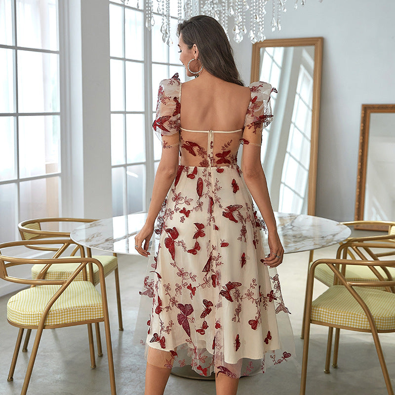 Viviana Effortless Midi Dress with a Flower Pattern Elevated Occasion Wear