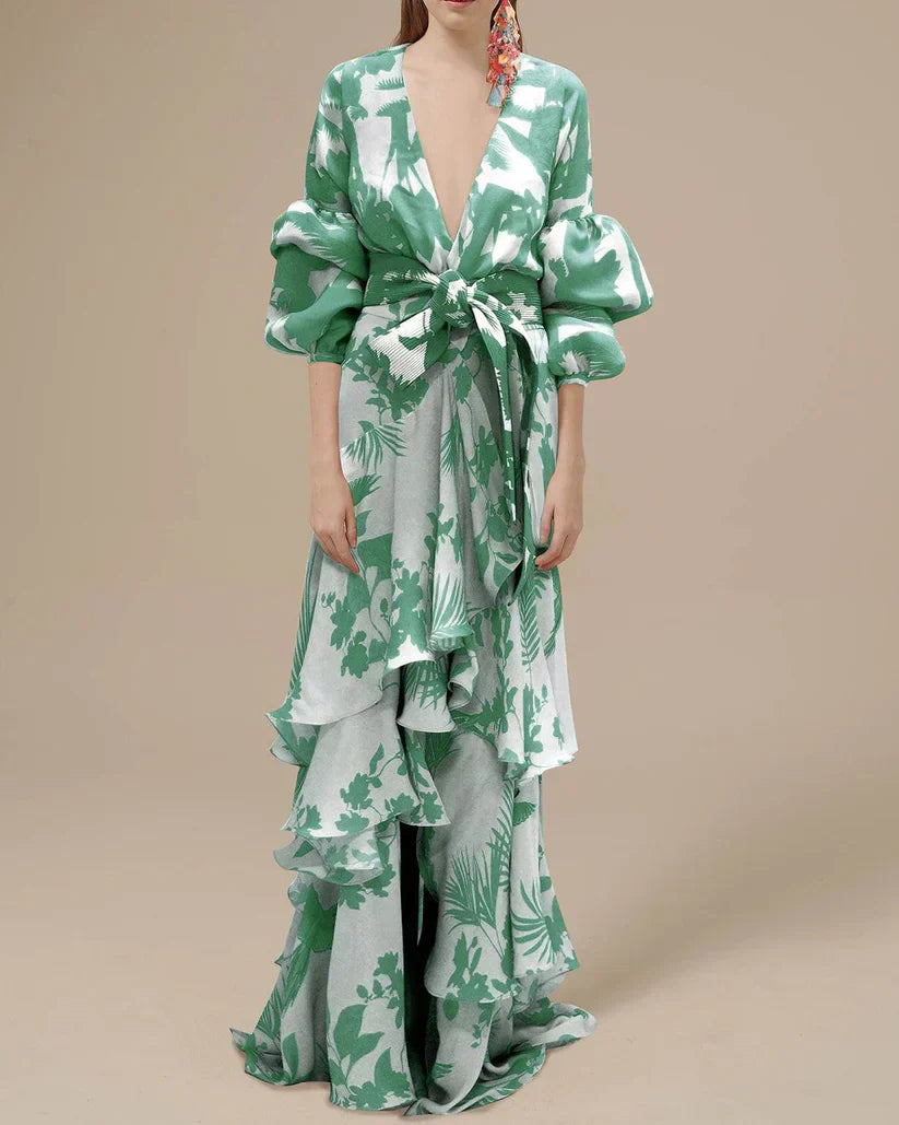 Eugenia Exclusive Printed Chiffon Party Dress Chic Silhouette Collection