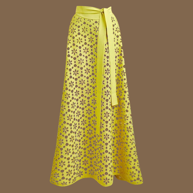 Blissstate Wrap Skirt - Yellow
