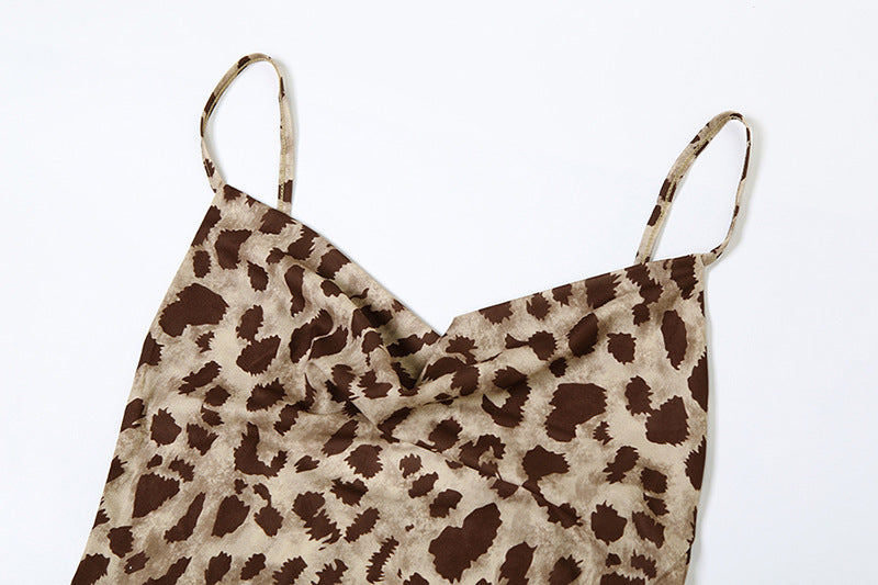 Leopard Aura Midi Dress Brown