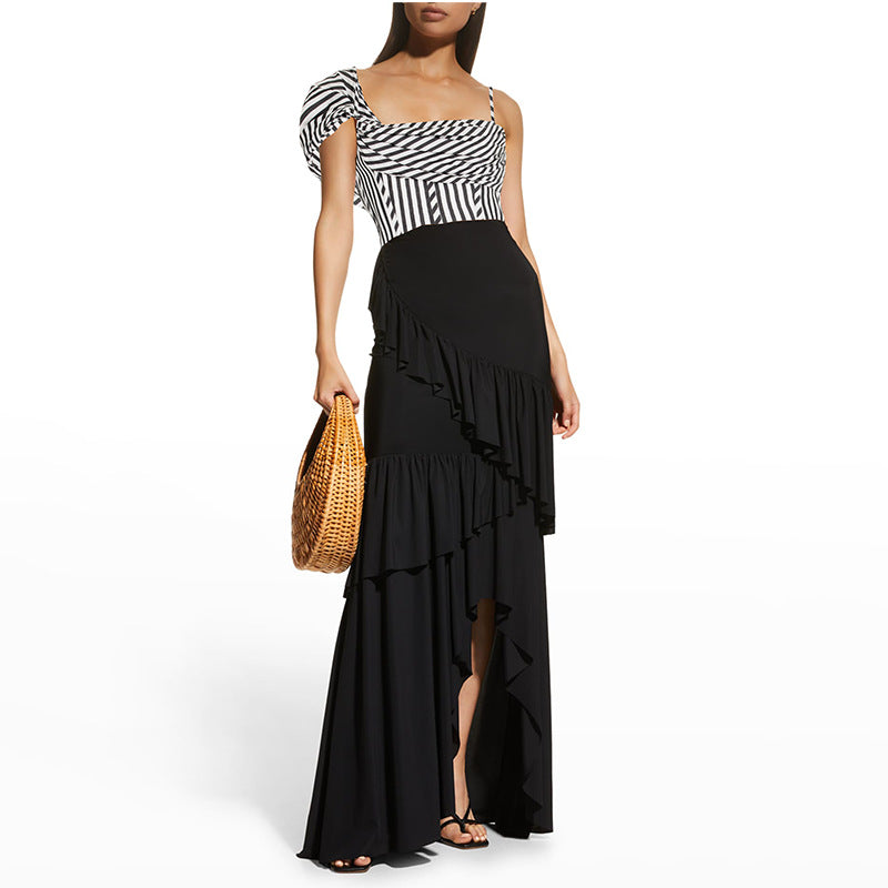 Nyoka Off-Shoulder Swimsuit Set - Black