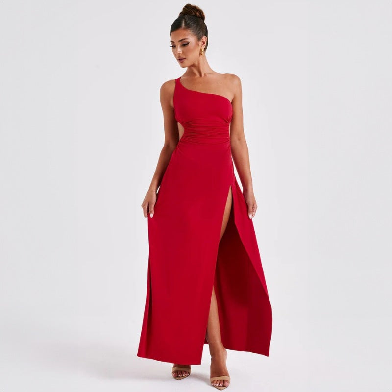 Summer Lace up Backless Sexy Slit Maxi Dress Women Clothing