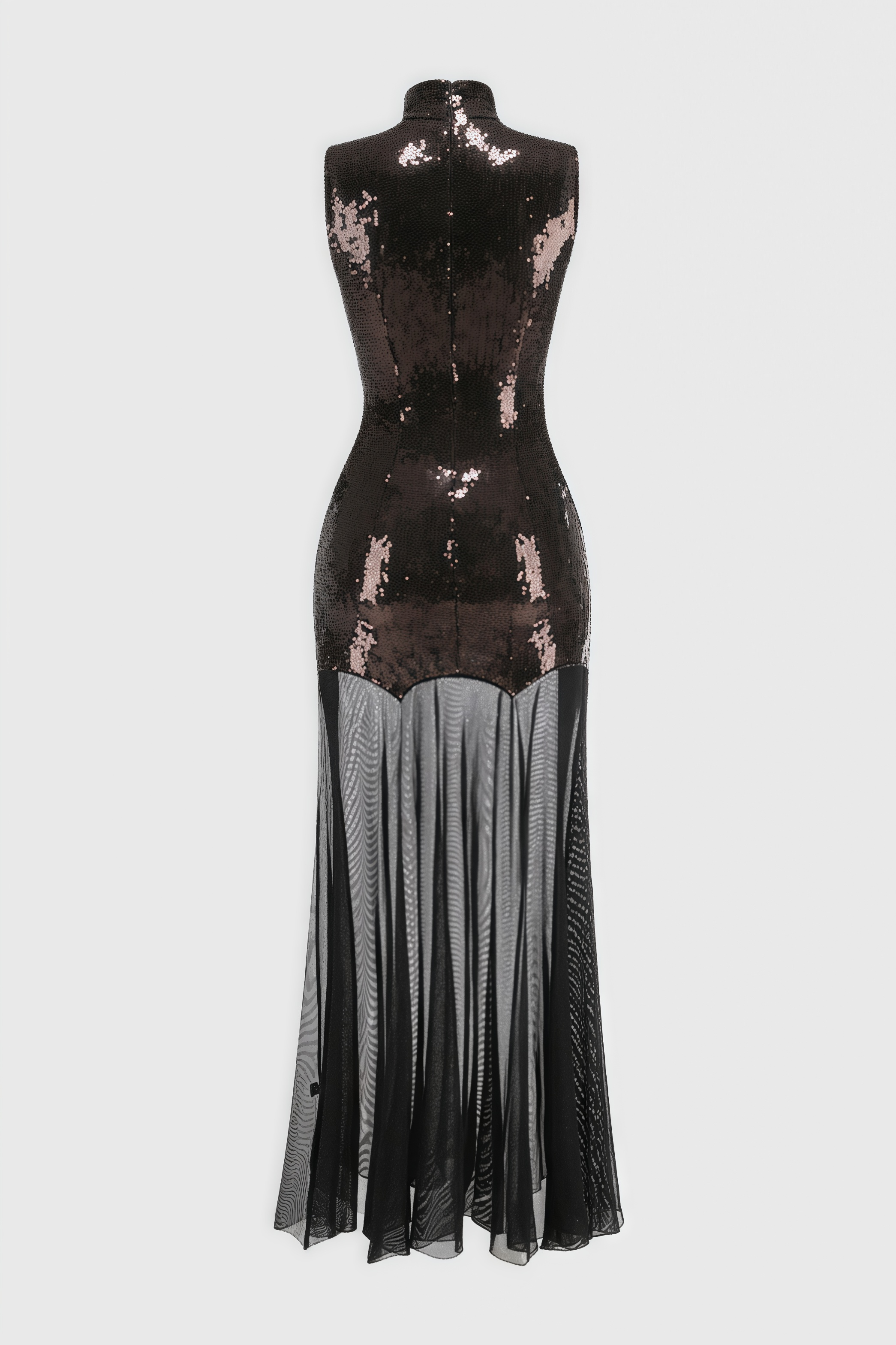 Mayads High Neck Sequin Mesh Maxi Dress - View 5