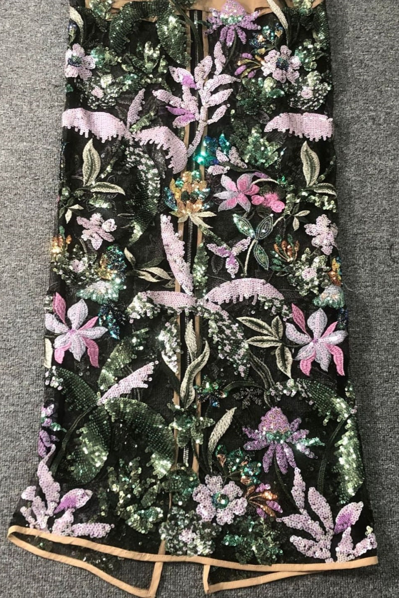Charkd Lace Embroidered Flower Maxi Dress - View 7