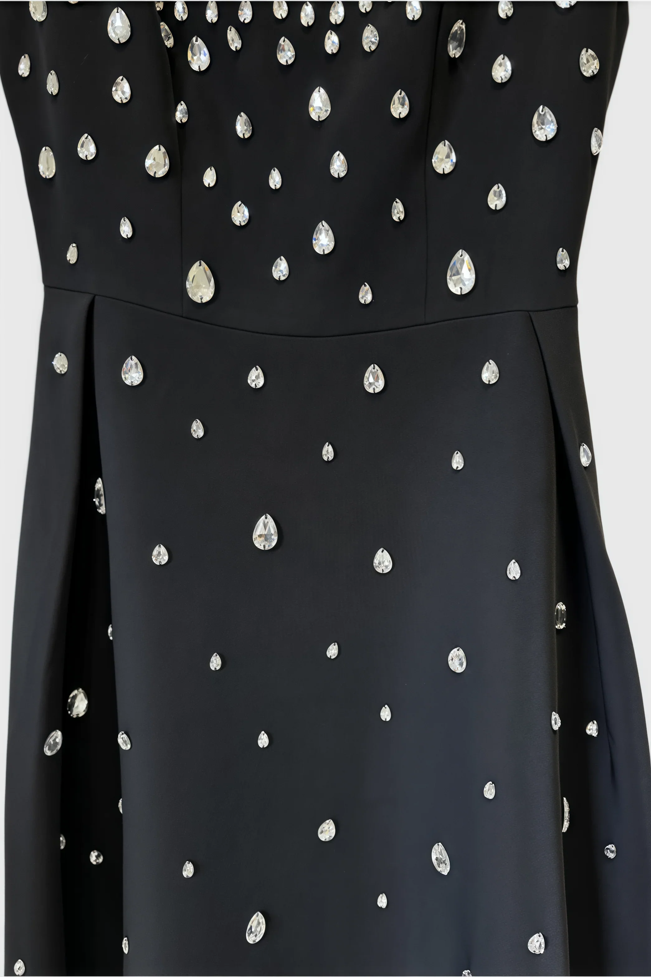 Rhinestone Cascade Embellished Scoop Neck Sleeveless Overskirt Maxi Gown