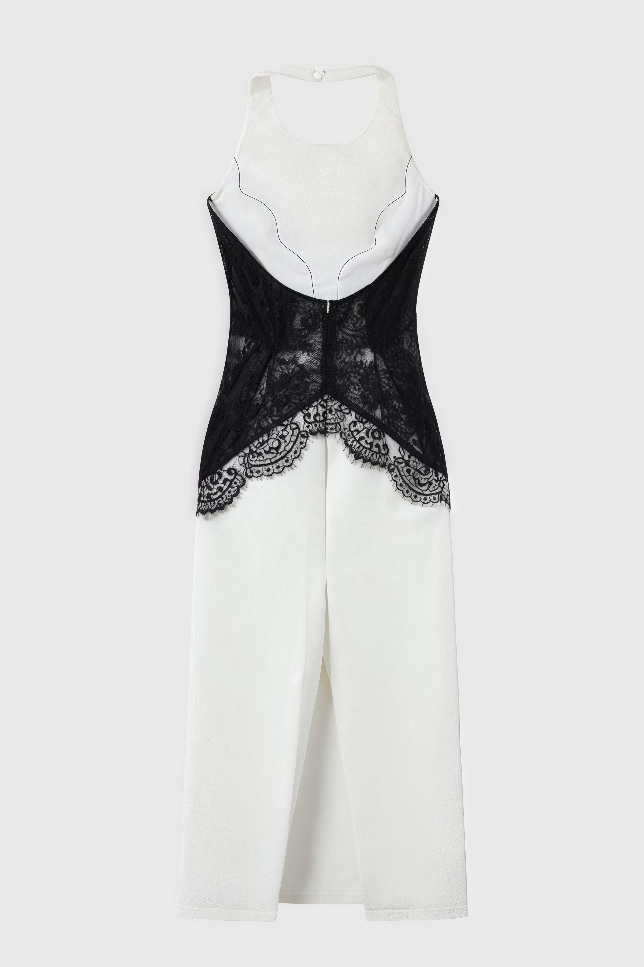 Kellan Crepe And Lace Open Back Maxi Dress - View 5