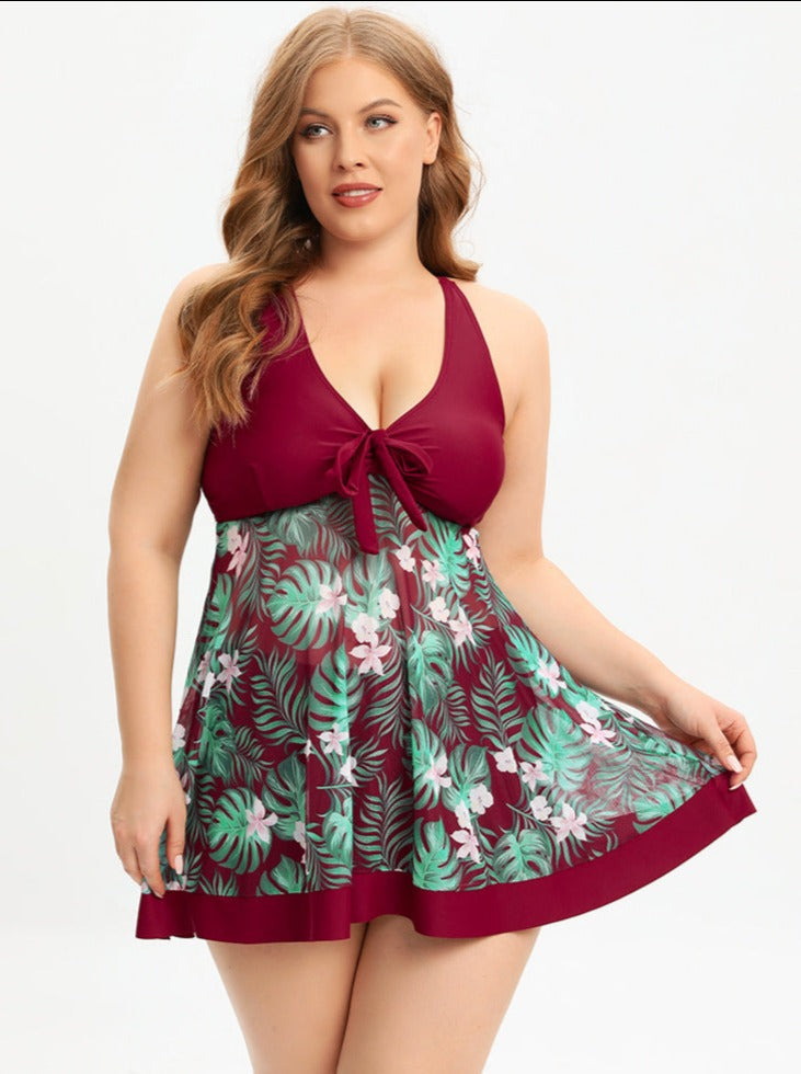 Kitija Exclusive Retro Style Swimwear with High Waist Printed Plus Size Dress Boutique Collection