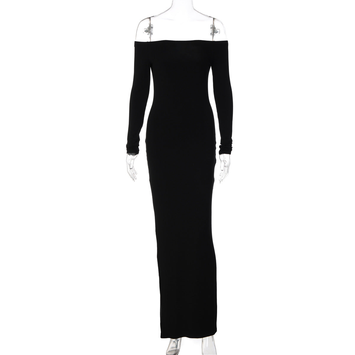 Off Shoulder Long Sleeve Bodycon Maxi Dress 2