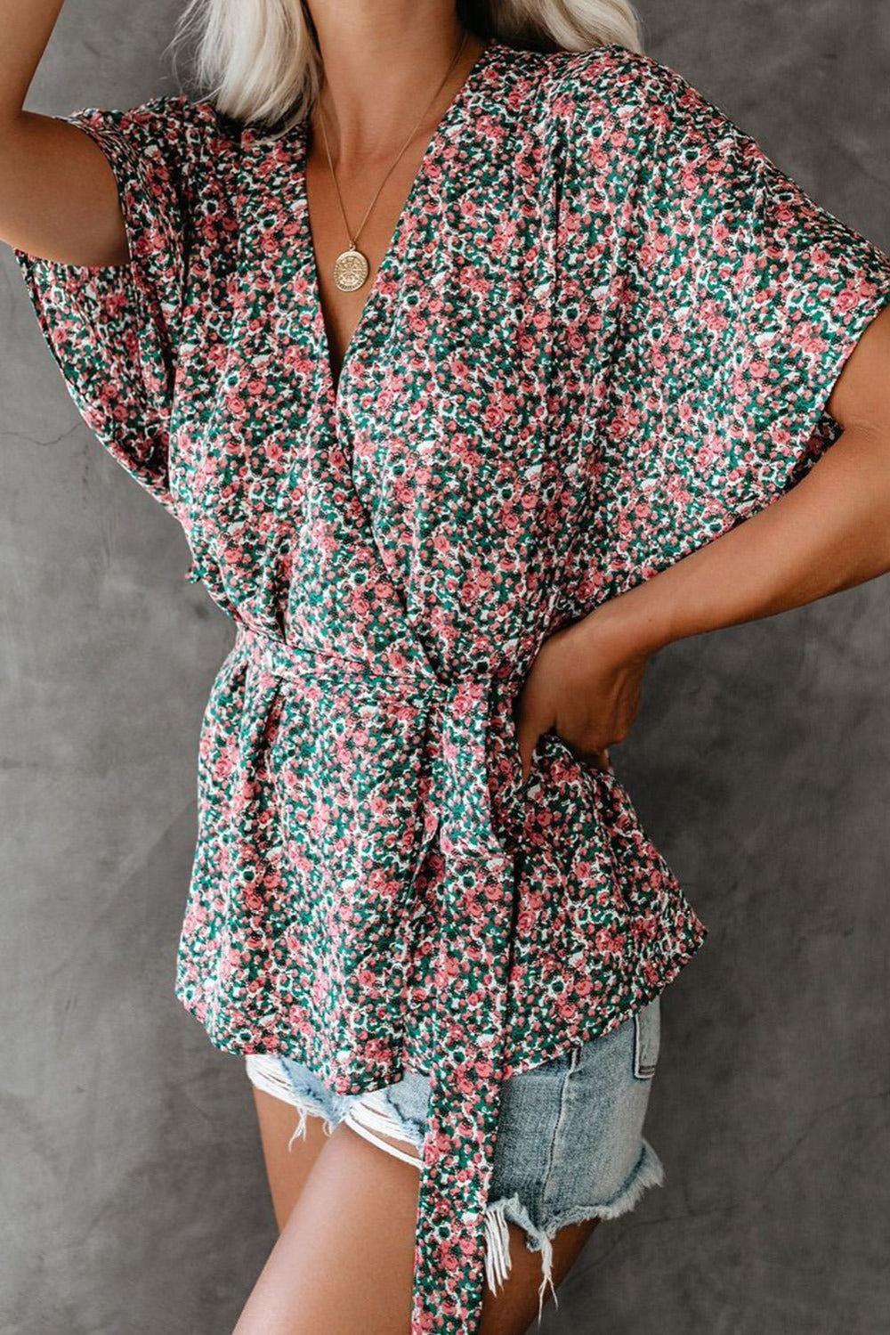 All Of Me Floral Tie Wrap Top