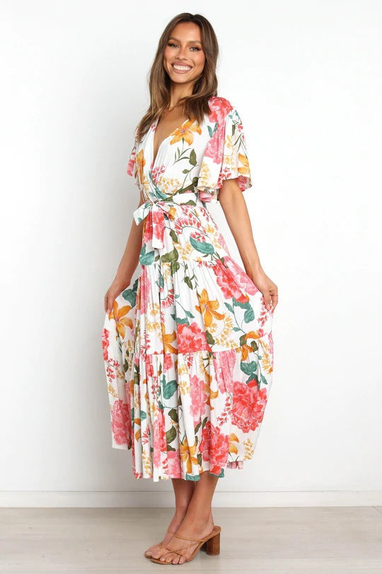 Taylen Satin Floral Cutout Maxi Dress - FINAL SALE