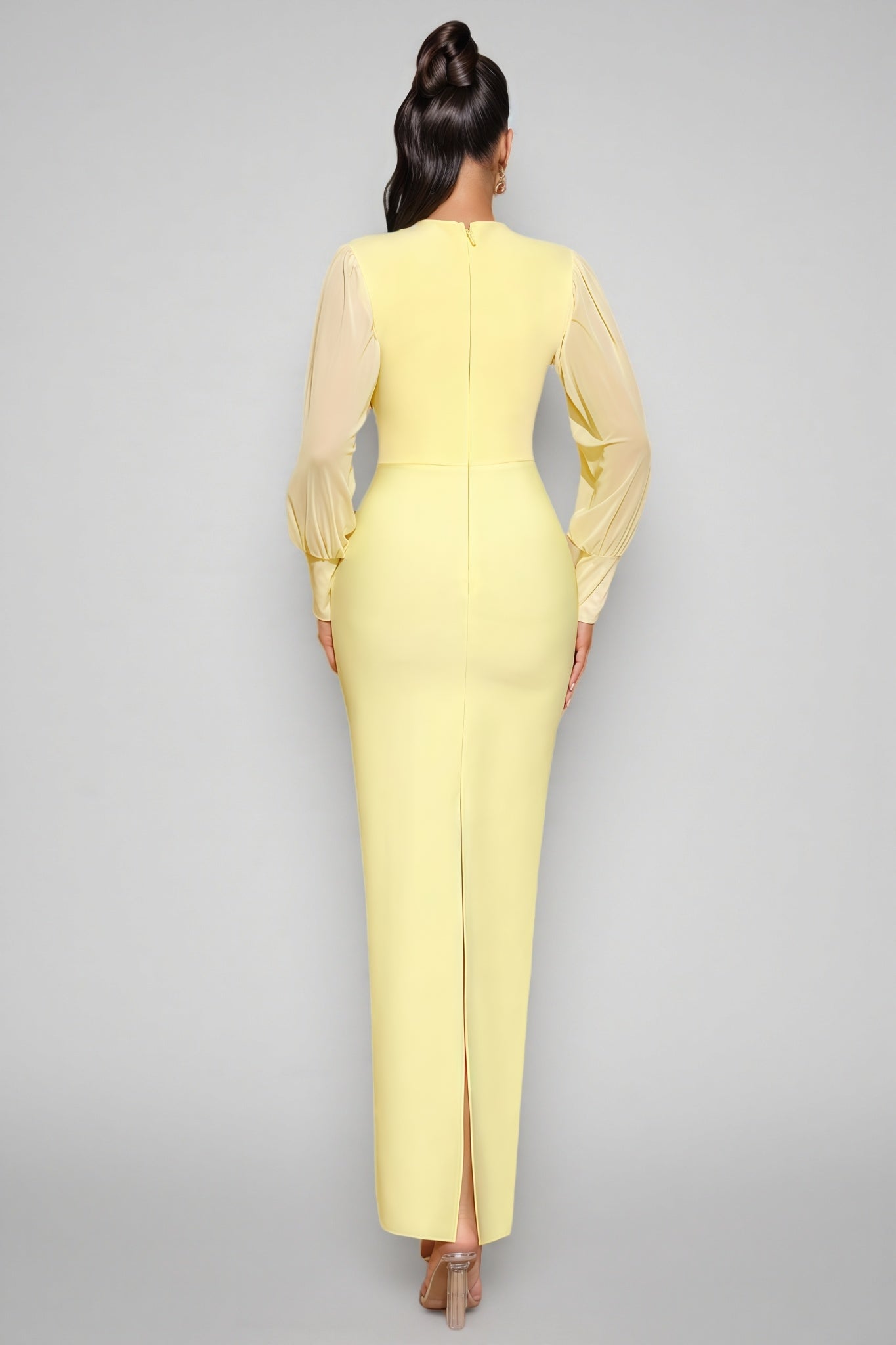 Euopa Yellow Rhinestone Maxi Dress - View 6