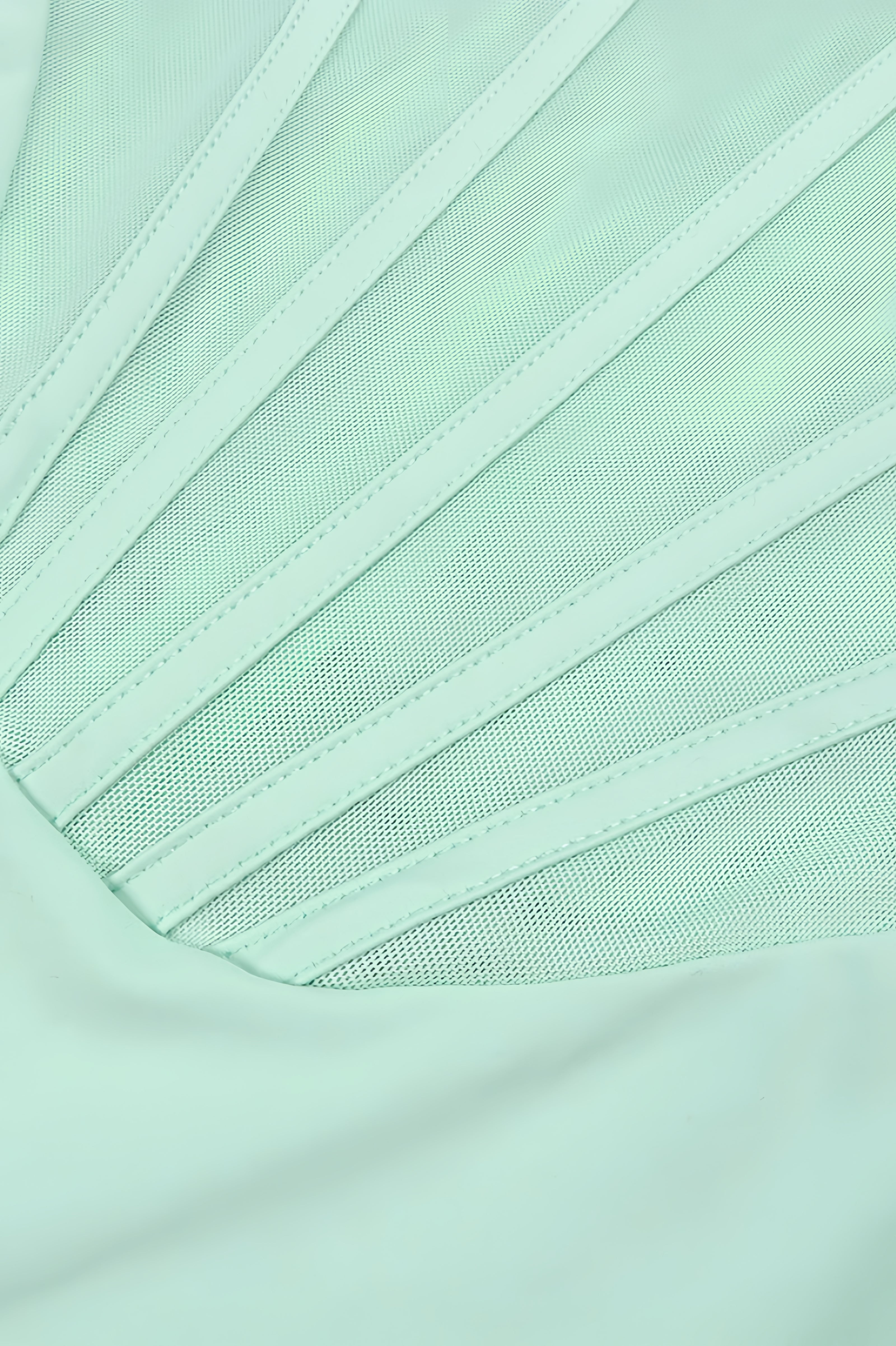 Gened Green Ribbon Sheer Chiffon Maxi Dress - View 6