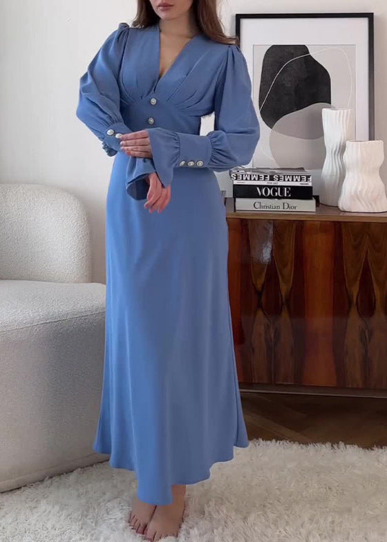 Buttoned Sophia Elegance Midi Dress