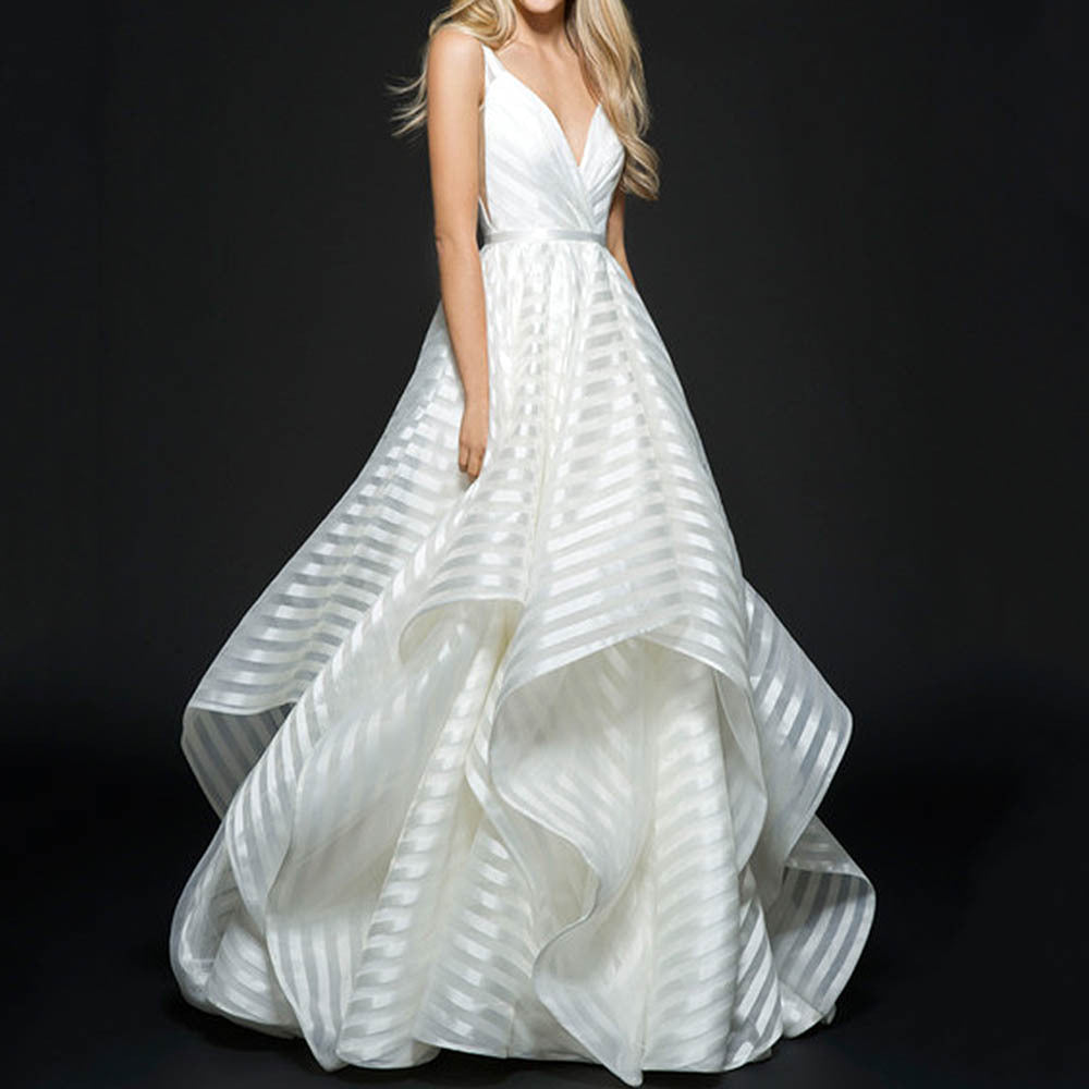 Backless Lace Mid Waist Small Tail Beautiful Light White Dress