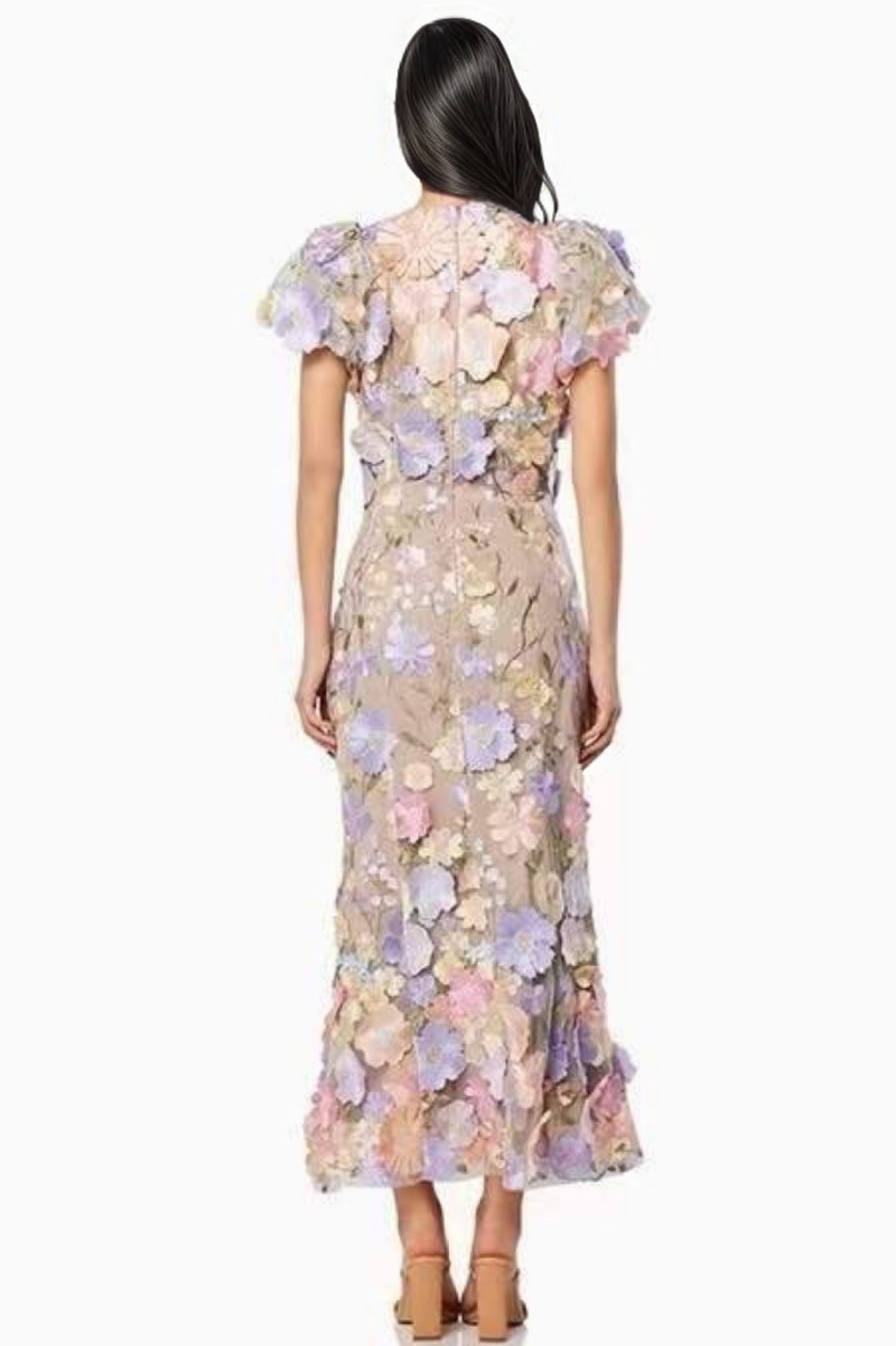 Verity 3D Lace Maxi Dress - View 4