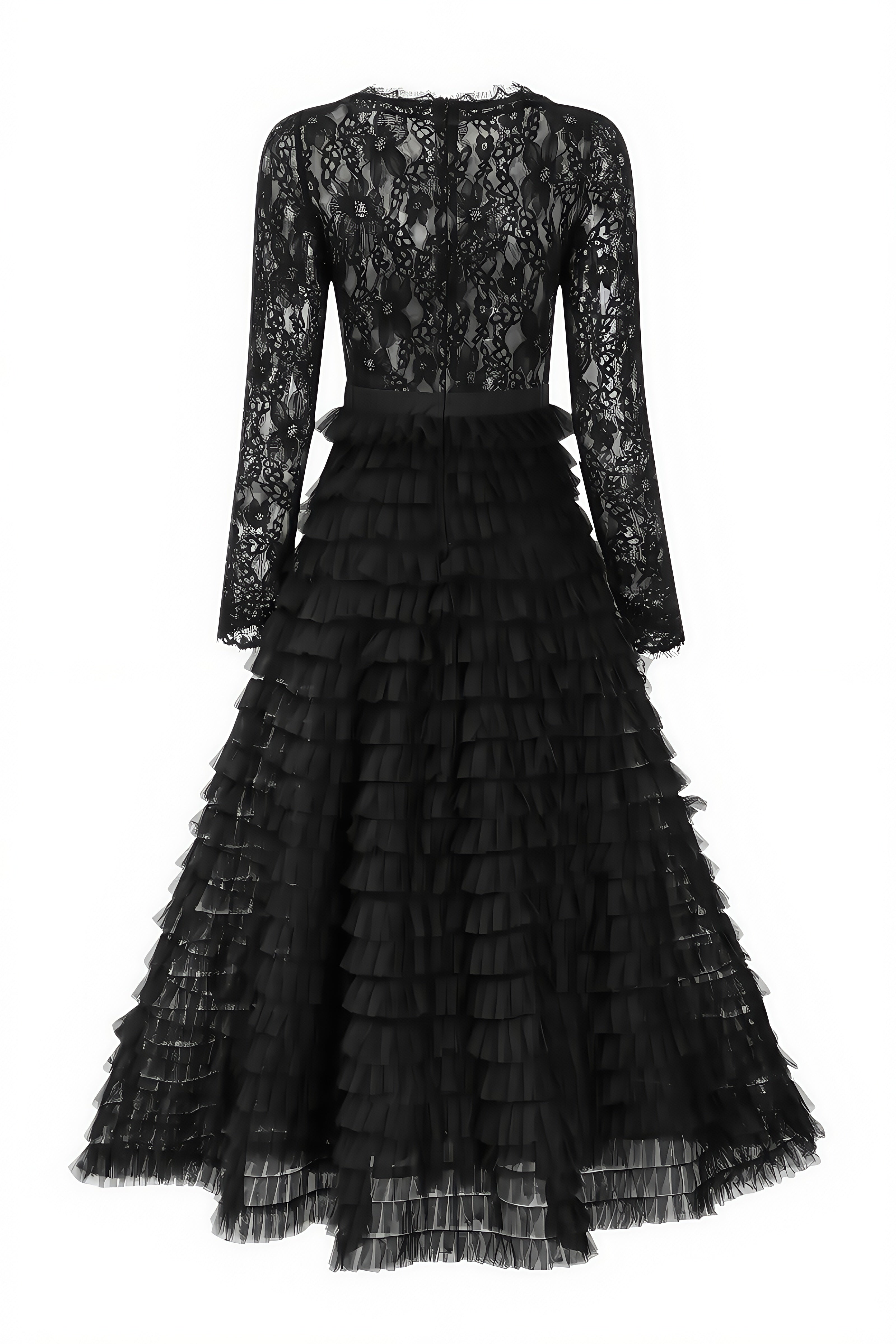 Rafik Black Hollow Lace A-line Maxi Dress - View 6