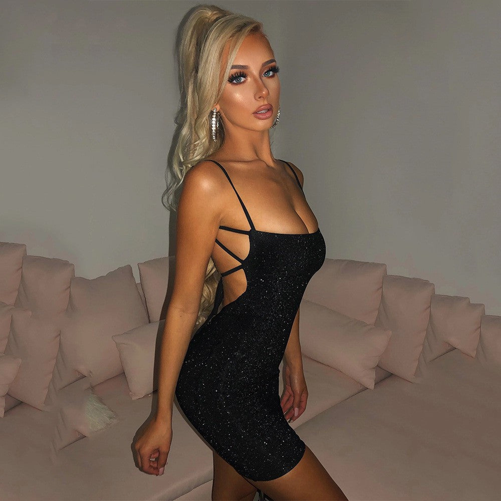 Shimmer Spaghetti Strap Bodycon Mini Dress 12