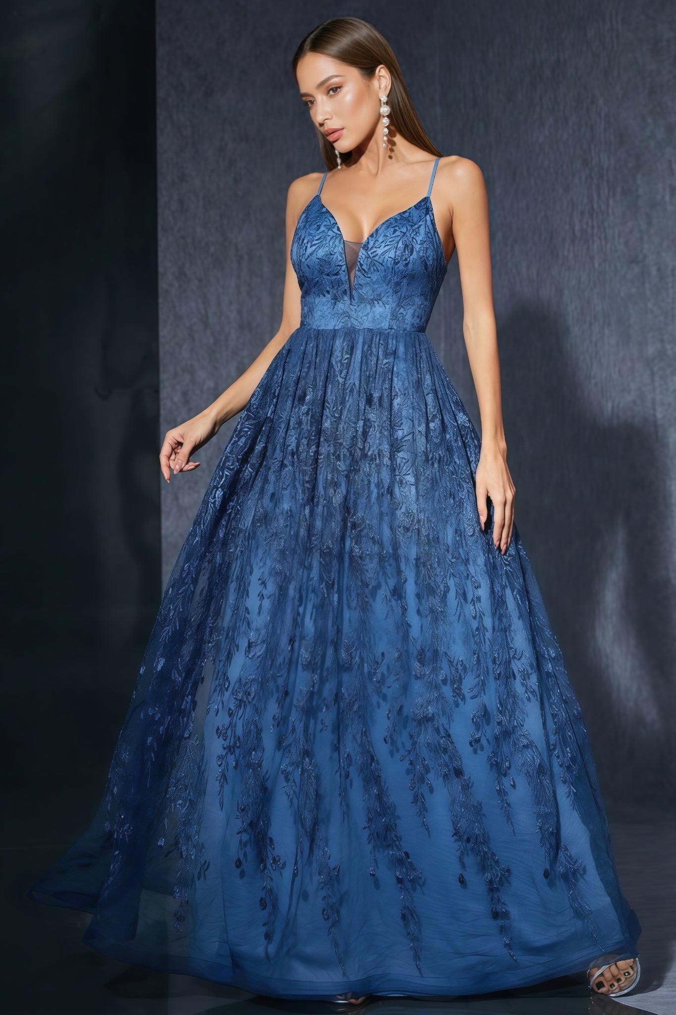 Keane Blue Mesh Maxi Dress - View 4