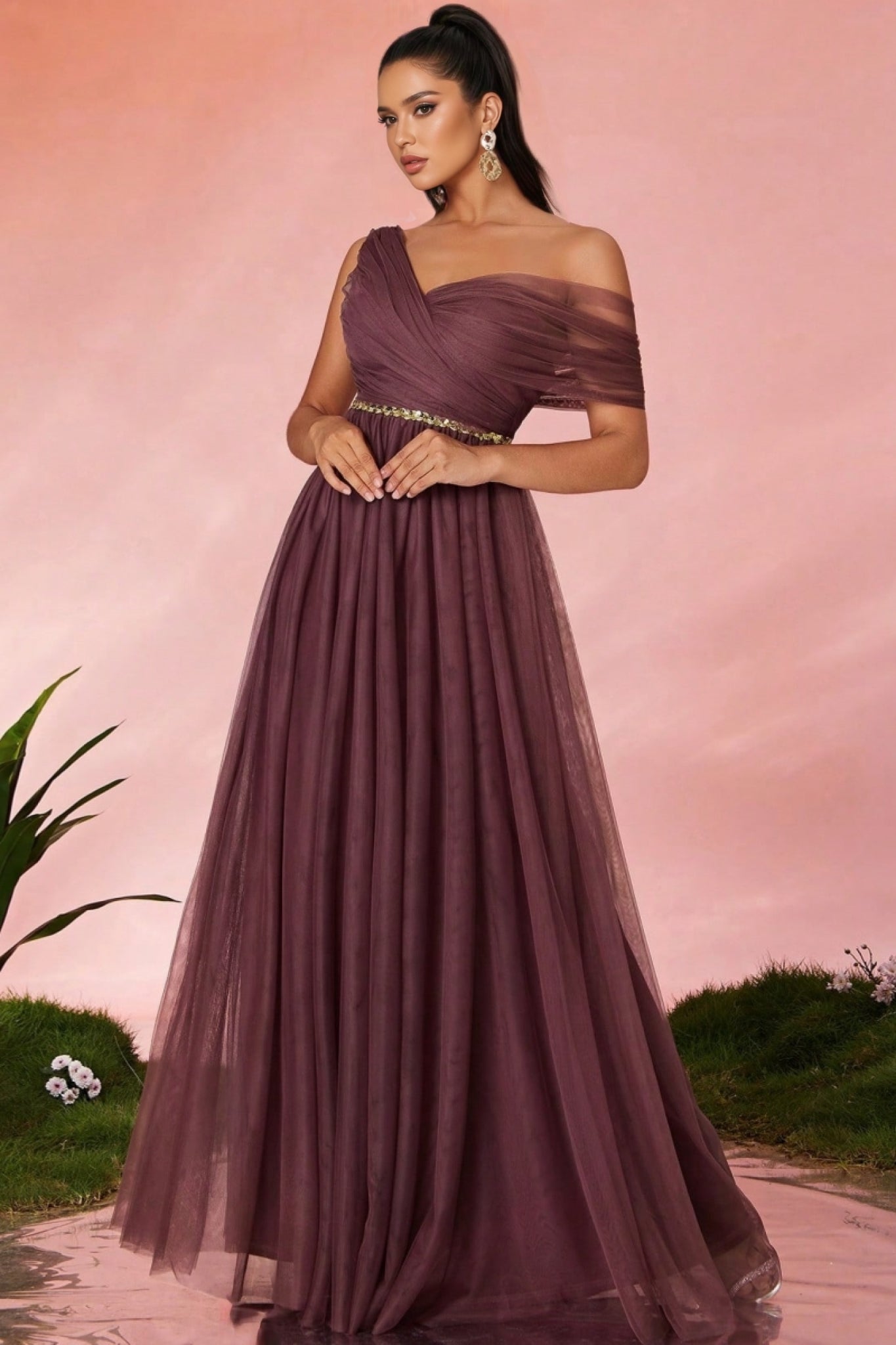 Linus Strapless Mesh Maxi Dress - View 4
