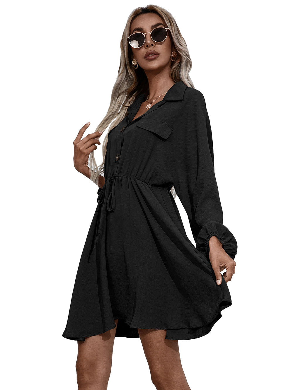 Remy Cotton Pocketed Shirt Dress Ink FINAL