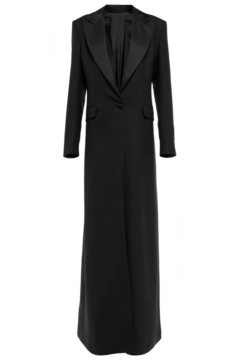 Eira One Button Satin Maxi Dress - View 3