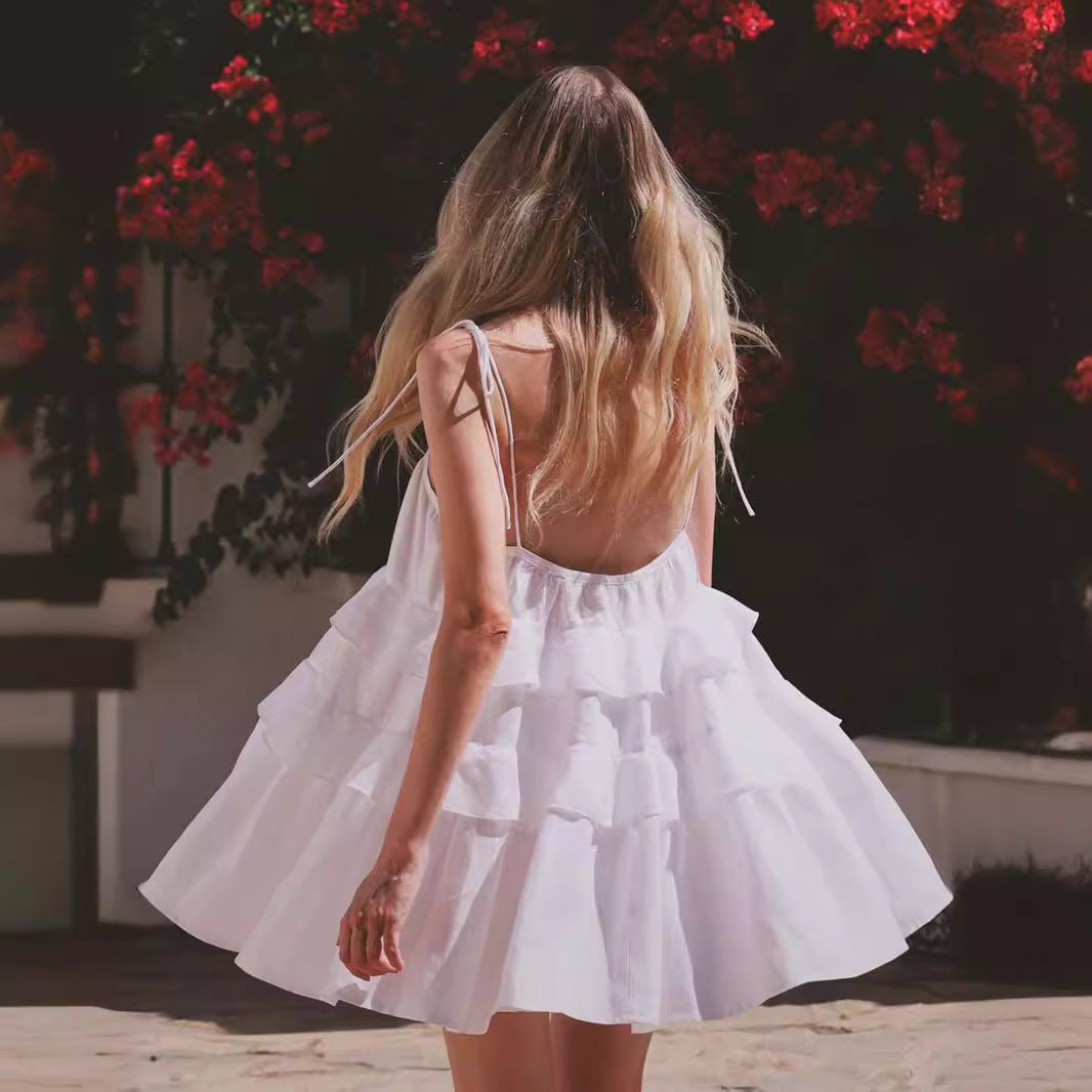 Spaghetti Strap Tiered Ruffle Mini Dress 2