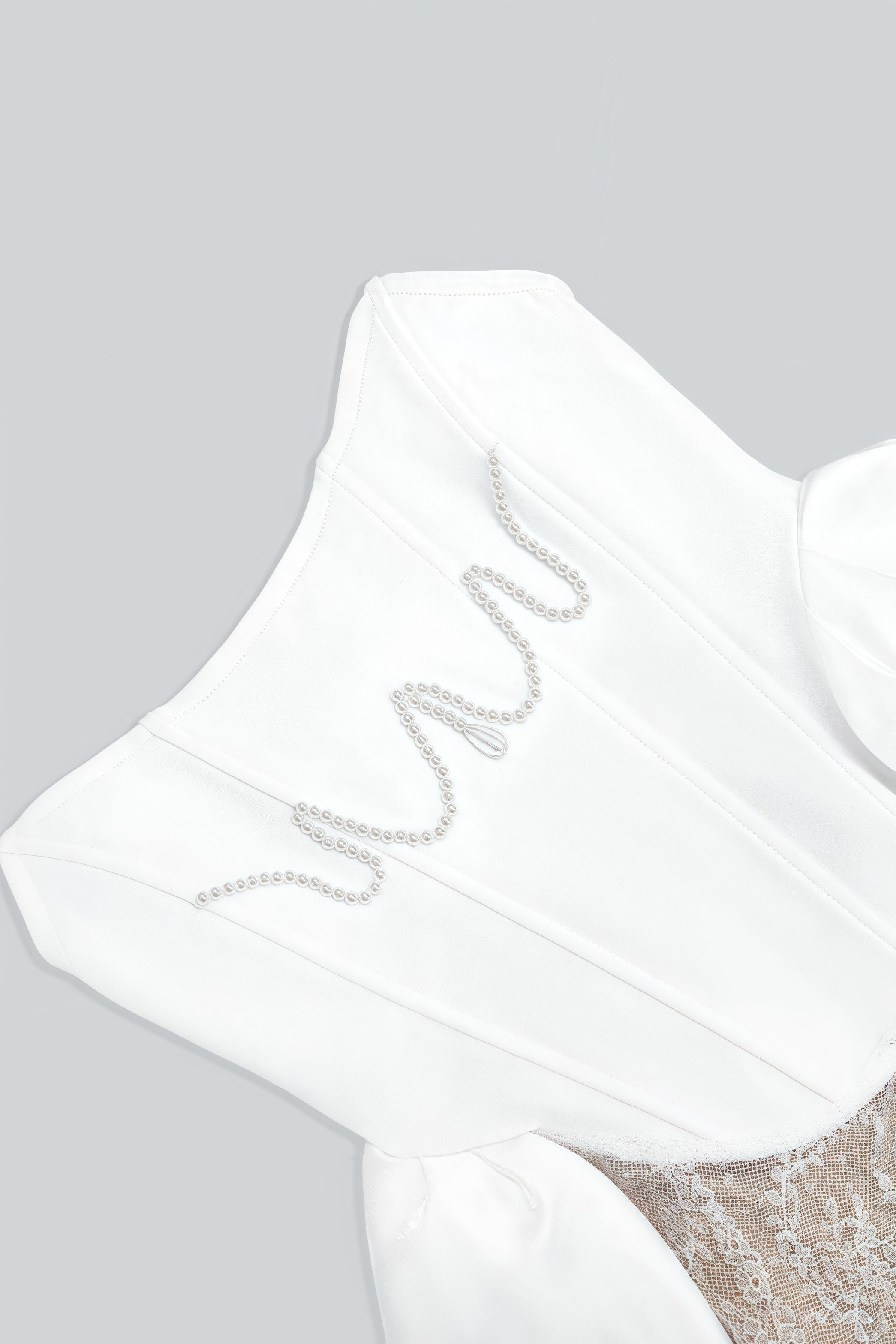 Hadrian Pearl Lace Mini Dress - View 5