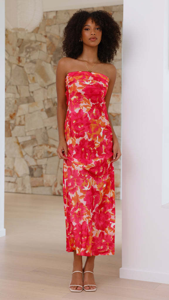 GracefulSocialite Satin Backless Tube Top Dress - View 6