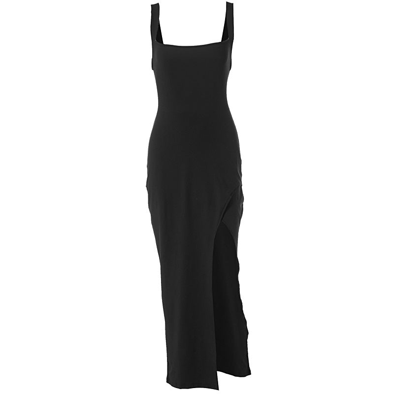 Square Neck Sleeveless Bodycon High Split Maxi Dress 5