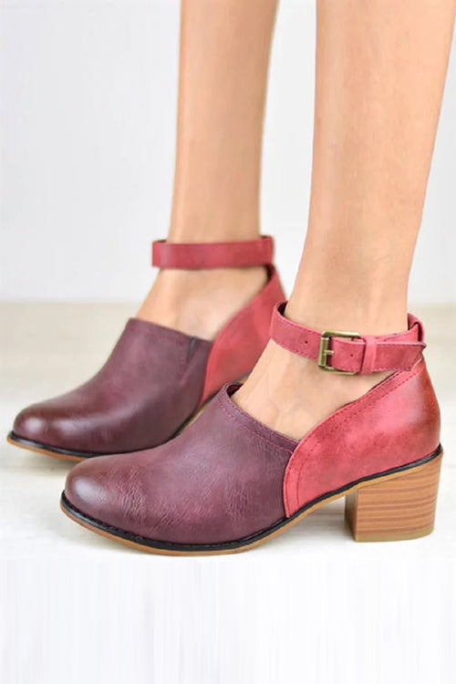 Ankle Strap Mid Heel Pumps