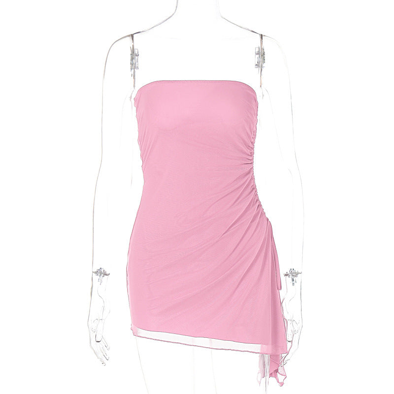 Summer Solid Color Sleeveless Slim Corset Backless Dress - View 4