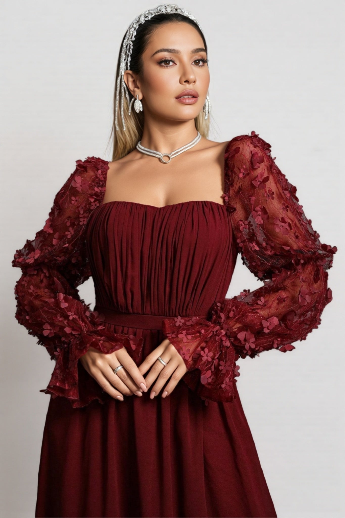 Wera Mesh Square Neck Maxi Dress - View 5