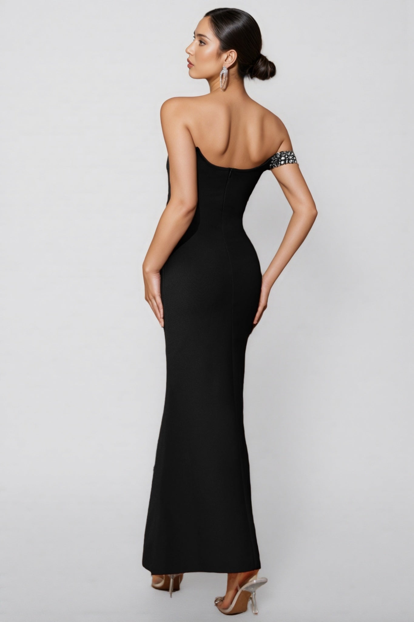 Pryn Studded Mesh Bandage Maxi Dress - View 2