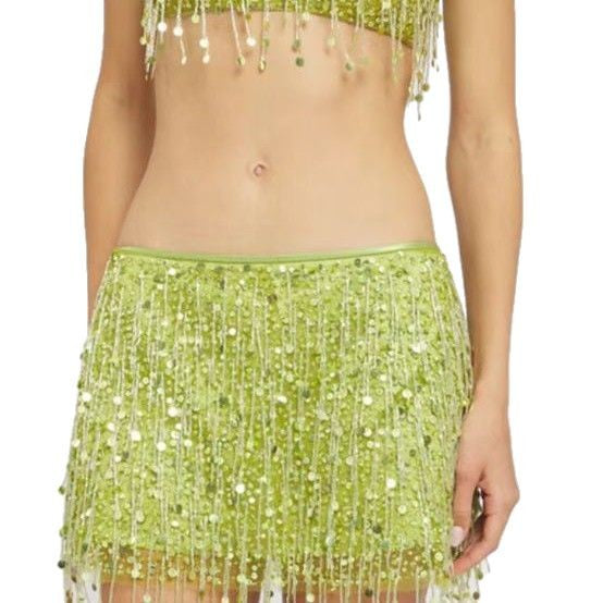 Sequin Fringe Spaghetti Strap Two Piece Set 4
