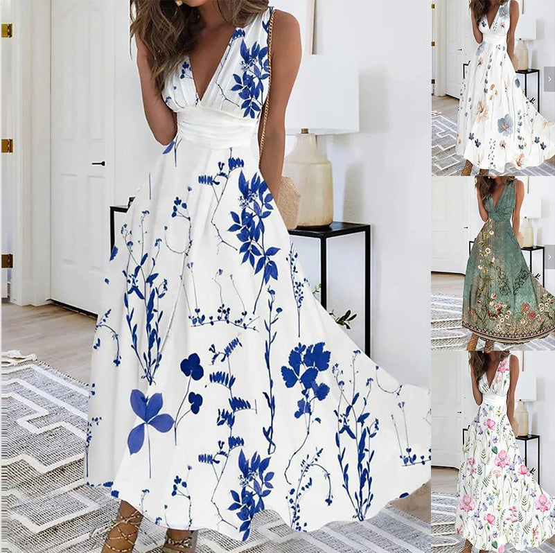 Floral V-Neck Sleeveless Maxi Dress 6