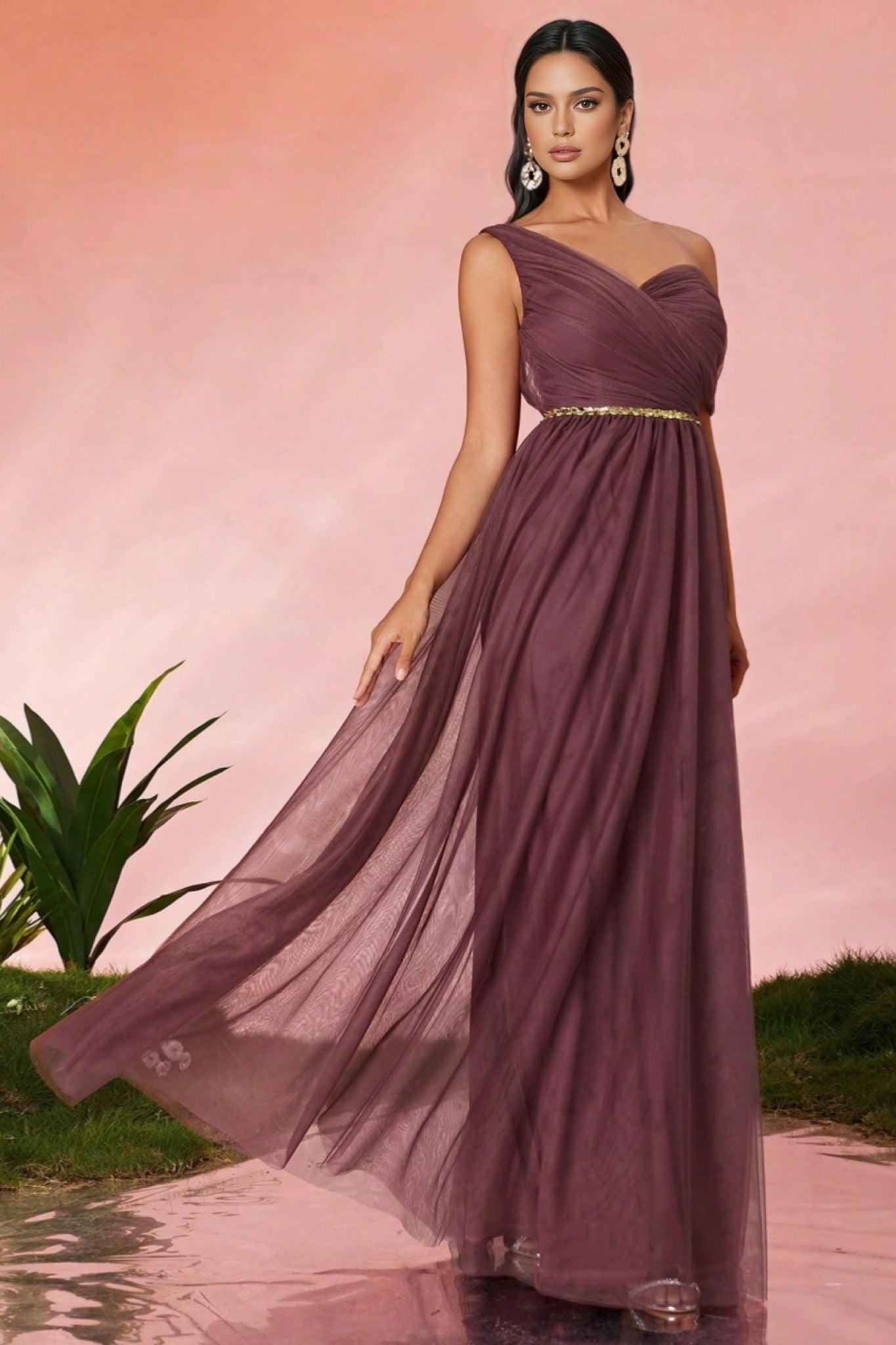 Linus Strapless Mesh Maxi Dress - View 3