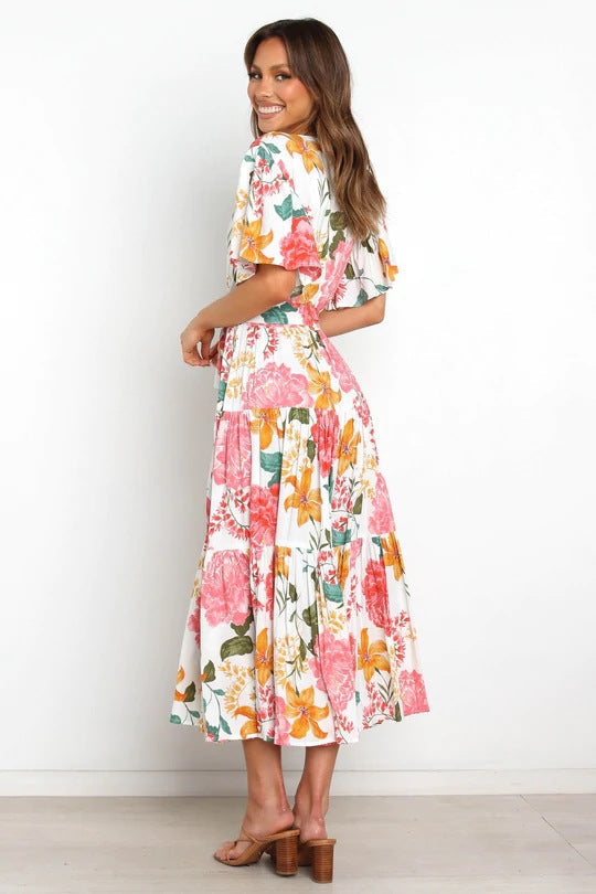 Taylen Satin Floral Cutout Maxi Dress FINAL