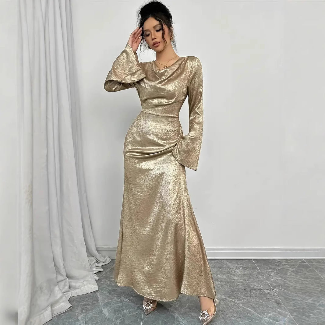 Nadia Boutique Women's Evening Dress with Shiny Surface Everyday Luxe Edit