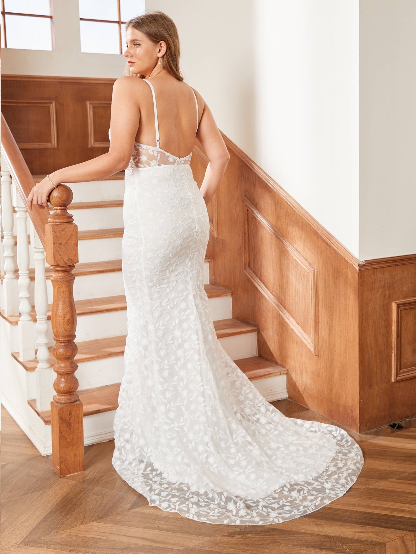 V-Neck Spaghetti Strap Sleeveless Formal Dress