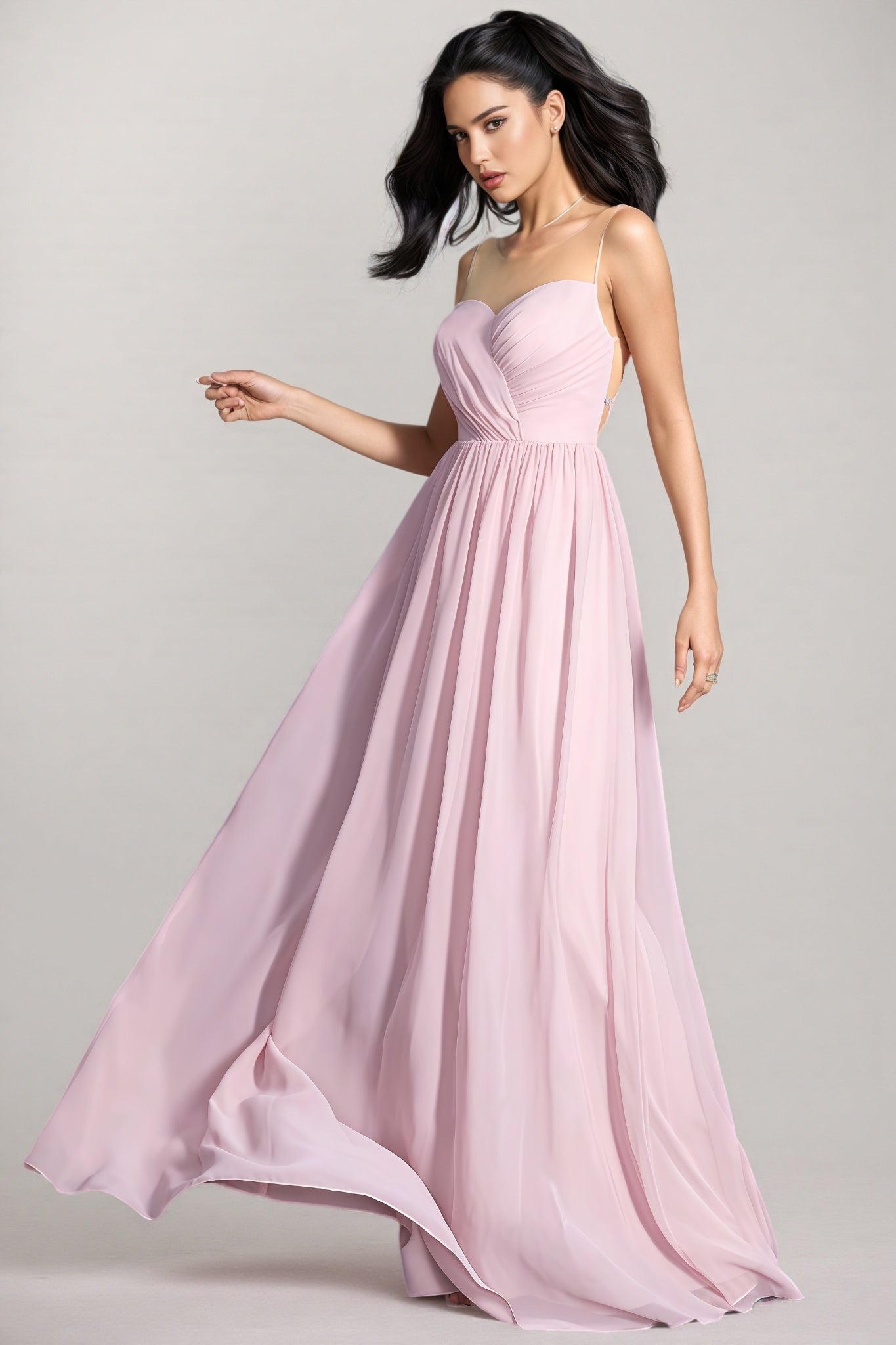 Sakina Off-the-Shoulder Chiffon Maxi Dress - View 3